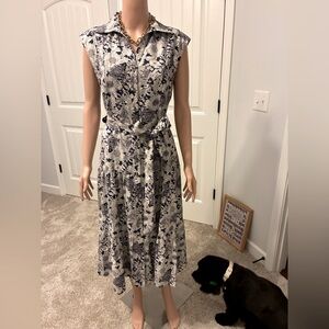 Current Air Asymmetrical Black Floral Dress